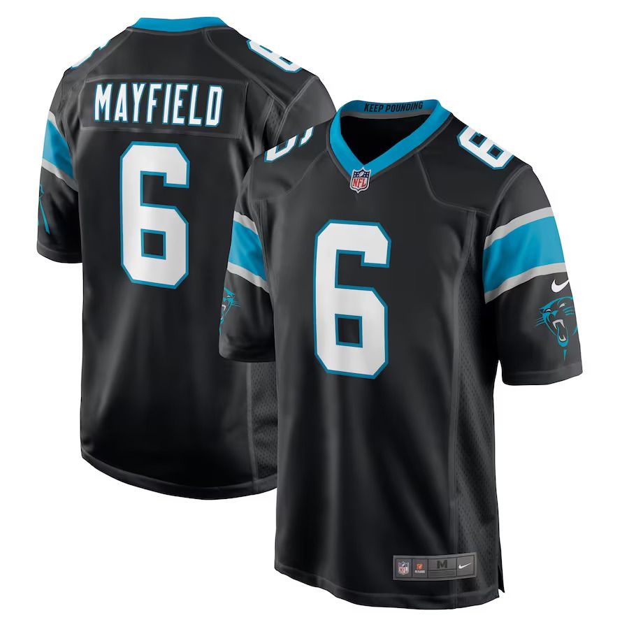 Men Carolina Panthers #6 Baker Mayfield Nike Black Home Player Game NFL Jersey